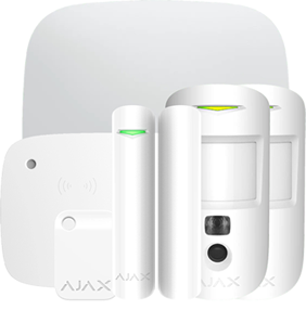 Central d'alarma amb detectors de moviment, contacte de porta i comandaments